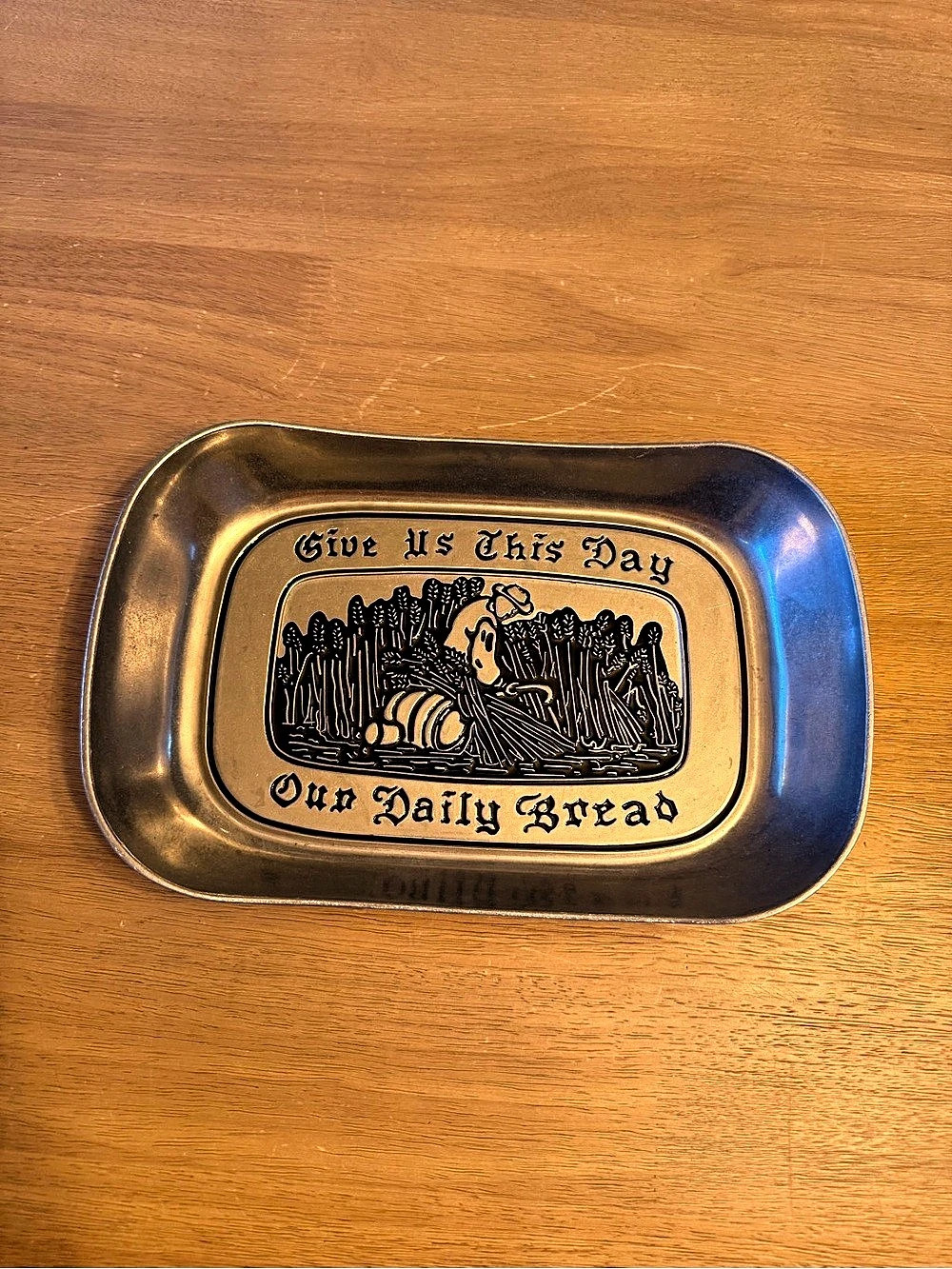 Vintage Pewter - Wilton RWP "Give Us This Day Our Daily Bread" Serving Tray